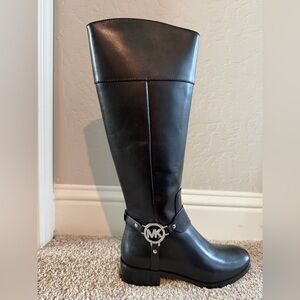 Michael Kors Black Leather Riding Boots- Brand New in box